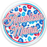 20MM  USA  Independence Day  Print  glass  snaps  buttons