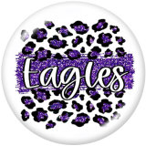 20MM  wildcats  eagles   Print  glass  snaps  buttons