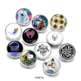 20MM  Mama Bear  Cat  Horse  Print  glass  snaps  buttons