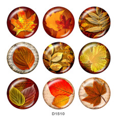 20MM leaf Print glass snaps buttons