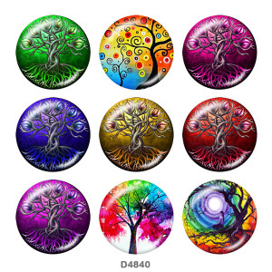 20MM Tree of life Print glass snaps buttons