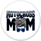 20MM  MOM  Mama  DAD  Print  glass  snaps  buttons