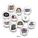 20MM  Halloween   Print  glass  snaps  buttons