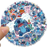 Contains 50 non-repeatable cute cartoon Stitch stickers, kids toy stickers, luggage graffiti stickers, waterproof stickers
