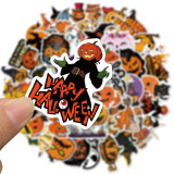 Contains 50 pieces of Halloween holiday decoration graffiti stickers luggage computer waterproof stickers without leaving glue stickers DIY