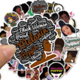 Contains 50 singer Melanin Poppin stickers animated stickers waterproof skateboard personalized luggage computer waterproof stickers