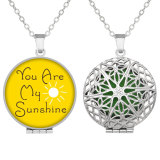 20 styles Stainless steel Printed picture photos aromatherapy box necklace with aromatherapy gasket  diameter 27mm