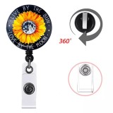Customized 3.2CM rotating clip retractable easy pull buckle badge buckle Badge Reel ID holder