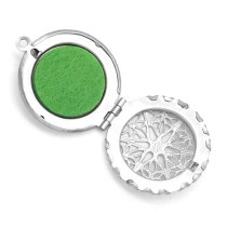 Stainless steel Printed picture photos aromatherapy box necklace with aromatherapy gasket