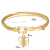 Stainless steel horseshoe buckle bracelet love heart pendant bracelet