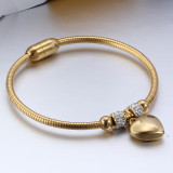Heart-shaped magnet clasp stainless steel bracelet