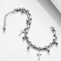 Stainless Steel Bracelet Cross Double Bracelet