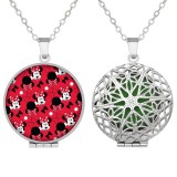 24 styles Stainless steel Printed picture photos aromatherapy box necklace with aromatherapy gasket diameter 27mm