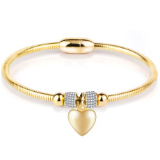 Heart-shaped magnet clasp stainless steel bracelet