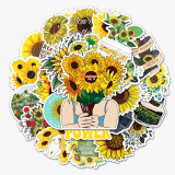50 non-infringement sunflower sunflower ins wind graffiti stickers laptop car DIY decorative waterproof stickers