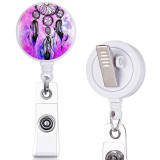 Dreamcatcher  print pattern  Rotary clip telescopic easy pull buckle certificate buckle 3.2cm