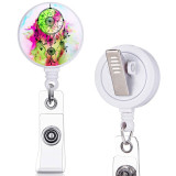 Dreamcatcher  print pattern  Rotary clip telescopic easy pull buckle certificate buckle 3.2cm