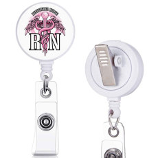 Nurse  print pattern  Rotary clip telescopic easy pull buckle certificate buckle 3.2cm