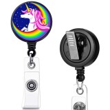 Unicorn  Basketball  Volleyball  print pattern  Rotary clip telescopic easy pull buckle certificate buckle 3.2cm