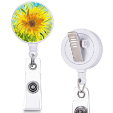 Flower  Unicorn  print pattern  Rotary clip telescopic easy pull buckle certificate buckle 3.2cm