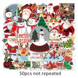 50 Christmas Doodle Stickers Holiday Stickers Skateboard Water Cup Suitcase Waterproof Stickers
