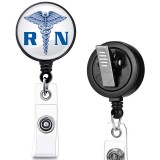 Nurse  RN  love  print  pattern  Rotary clip telescopic easy pull buckle certificate buckle 3.2cm
