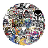 50 packs of phantom scary skull graffiti stickers Halloween luggage tablet notebook ghost face waterproof stickers