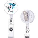 barber   print pattern  Rotary clip telescopic easy pull buckle certificate buckle 3.2cm