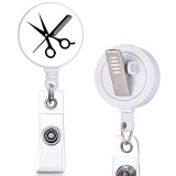 barber   print pattern  Rotary clip telescopic easy pull buckle certificate buckle 3.2cm