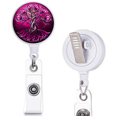 tree of life  print pattern  Rotary clip telescopic easy pull buckle certificate buckle 3.2cm