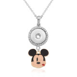 Cartoon Necklace With accessories silver  fit 20MM chunks 50CM chain  snaps jewelry necklace for girls