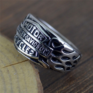 New personality creative shield domineering motorcycle Harley men's ring
