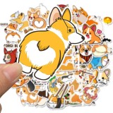 50 cute cartoon corgi stickers personality graffiti dog stickers waterproof stickers