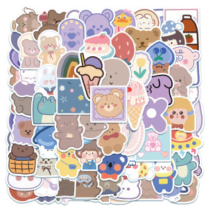90 hand account stickers small fresh cartoon cute girl heart hand account diary mobile phone notebook waterproof decorative stickers