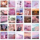 62 cartoon cute California sunshine landscape map suitcase laptop hand account waterproof stickers