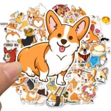 50 cute cartoon corgi stickers personality graffiti dog stickers waterproof stickers