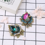 Vintage crystal diamond flower brooch brooch high-end temperament clothing accessories brooch