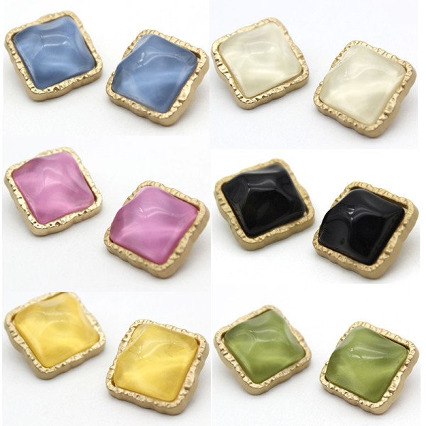 25MM metal round jelly gold multicolor gold plated snap charms