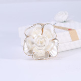 Fashion new exquisite and elegant dripping oil rhinestone flower brooch temperament high-end clothing accessories brooch