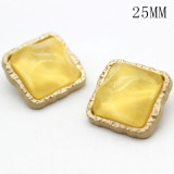 25MM metal round jelly gold multicolor gold plated snap charms