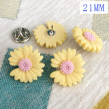 21MM Ladies brooch, resin, no sewing small daisy, button anti-glare