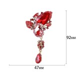 Personality Water Drop Brooch Rhinestone Crystal Pin Ladies Sweater Coat Accessories Corsage Gem Jacket Fixed Pin