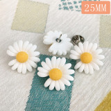 25MM Ladies brooch, resin, no sewing small daisy, button anti-glare