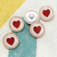 20MM metal Love enamel gold plated snap charms