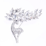 Christmas Rhinestone Brooch Women's Accessories Jacket Pin Cardigan Decoration Cute Deer Shining Temperament Jewelry