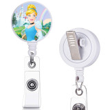princess  print pattern  Rotary clip telescopic easy pull buckle certificate buckle 3.2cm