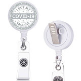 COVID-19  Nurse  print pattern  Rotary clip telescopic easy pull buckle certificate buckle 3.2cm