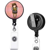 doll  princess  print pattern  Rotary clip telescopic easy pull buckle certificate buckle 3.2cm