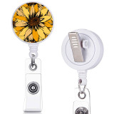 Flower  Cat  print pattern  Rotary clip telescopic easy pull buckle certificate buckle 3.2cm