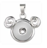 Cartoon snap Silver  Pendant  fit 20MM snaps style jewelry